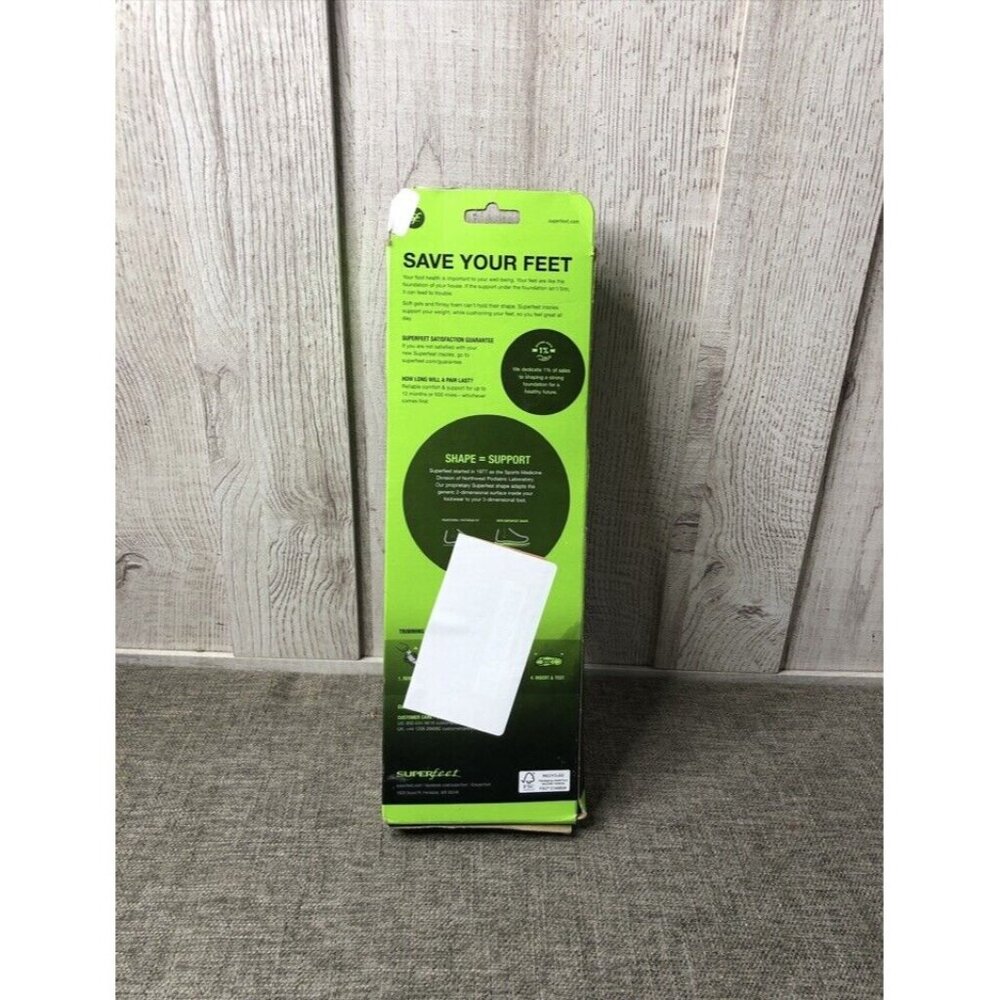 Superfeet Green High Profile High Volume Shoe Insoles Size F M 11.5-13 W 12.5+ - Picture 4 of 5